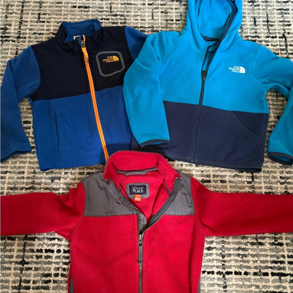 The North Face Kids' Blue and Navy Fleece Hoodie